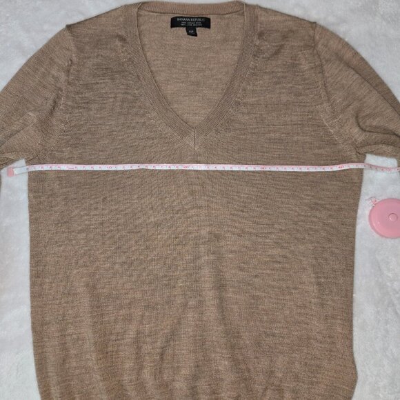 Classic Tan V-Neck Sweater - Picture 8 of 11